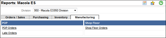 ES--ICEMMenu--Reports--Manufacturing