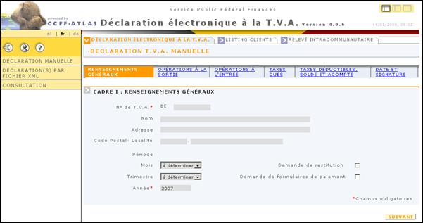 Intervat II - Déclaration électronique à la TVA en Exact Globe for Windows