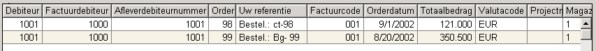 Facturen voorstel regel 2