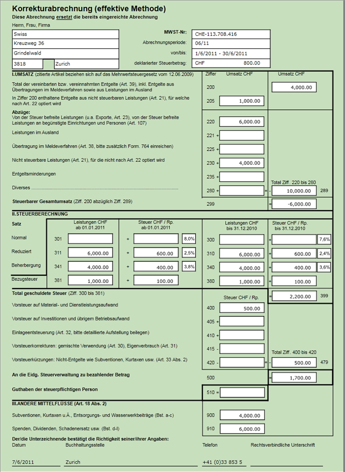 Product Update 402 VAT return introduced in Switzerland (Swiss